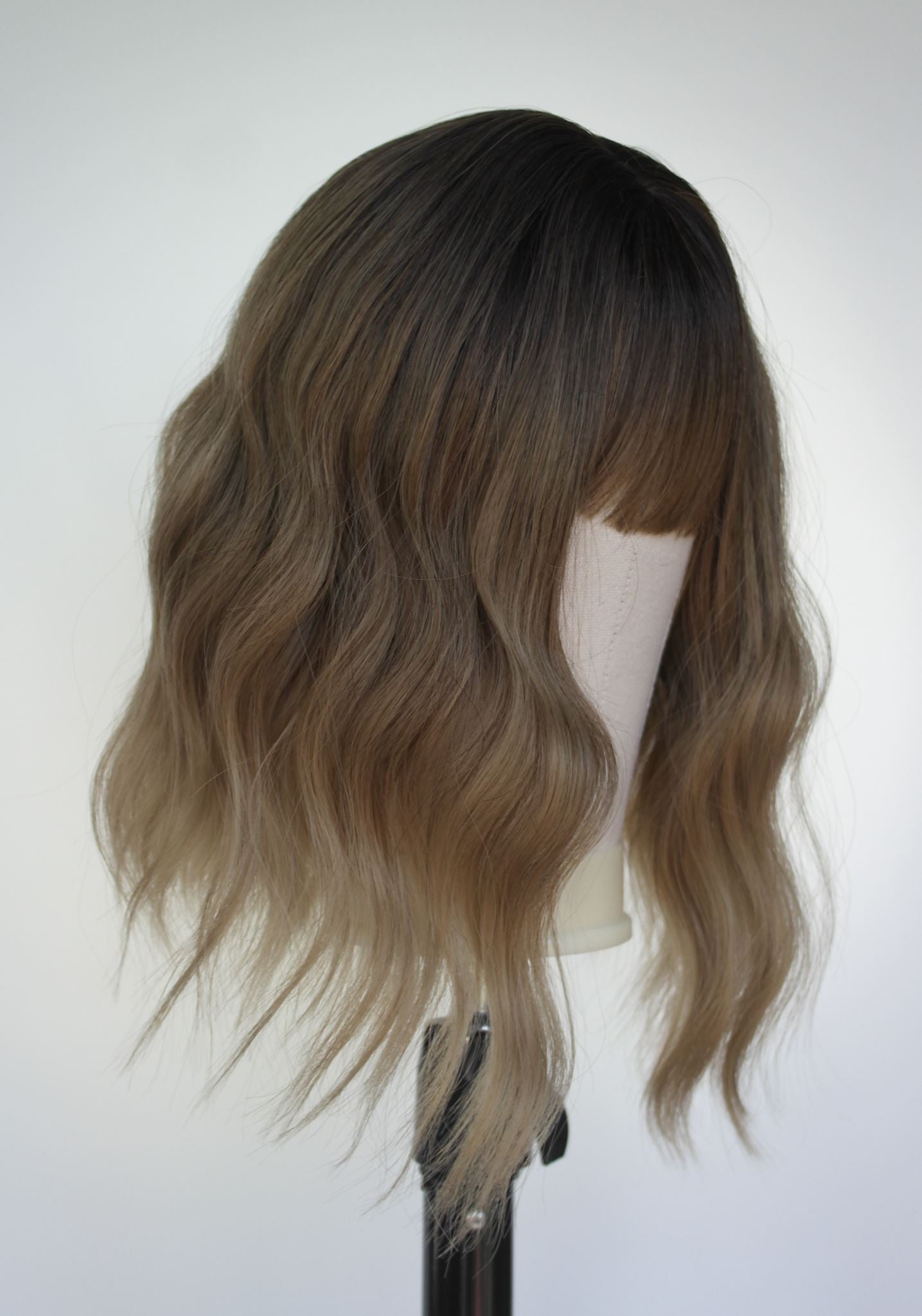 Dark Blonde Fringed Water Wave Wig