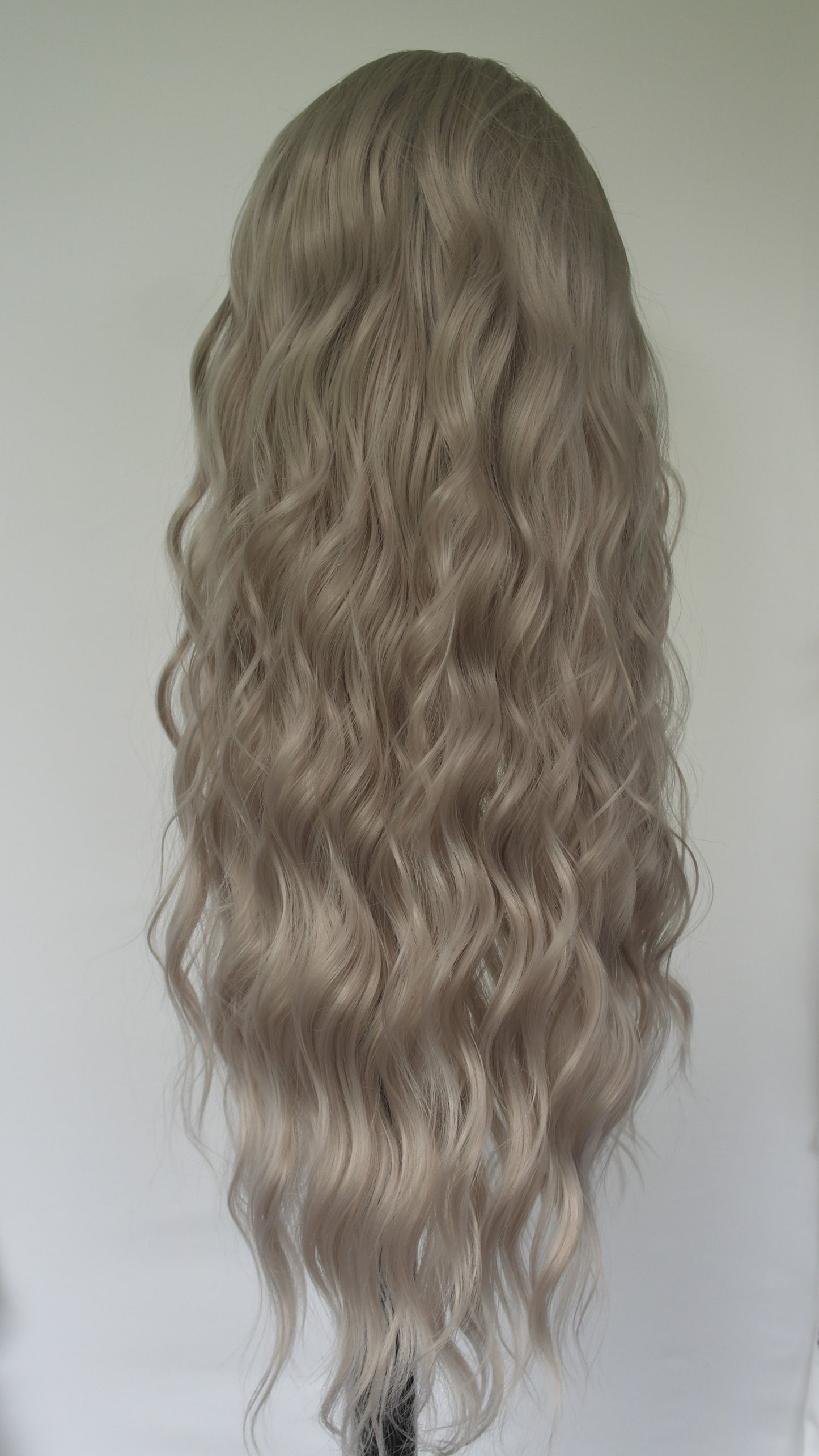 Long Grey Water Wave Lace Front Wig