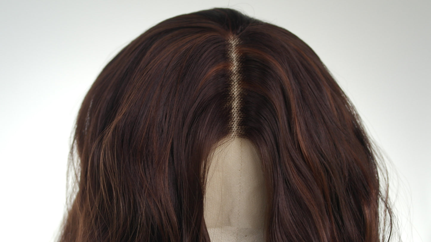 Subtle Highlight Long Brunette Lace Front Wig