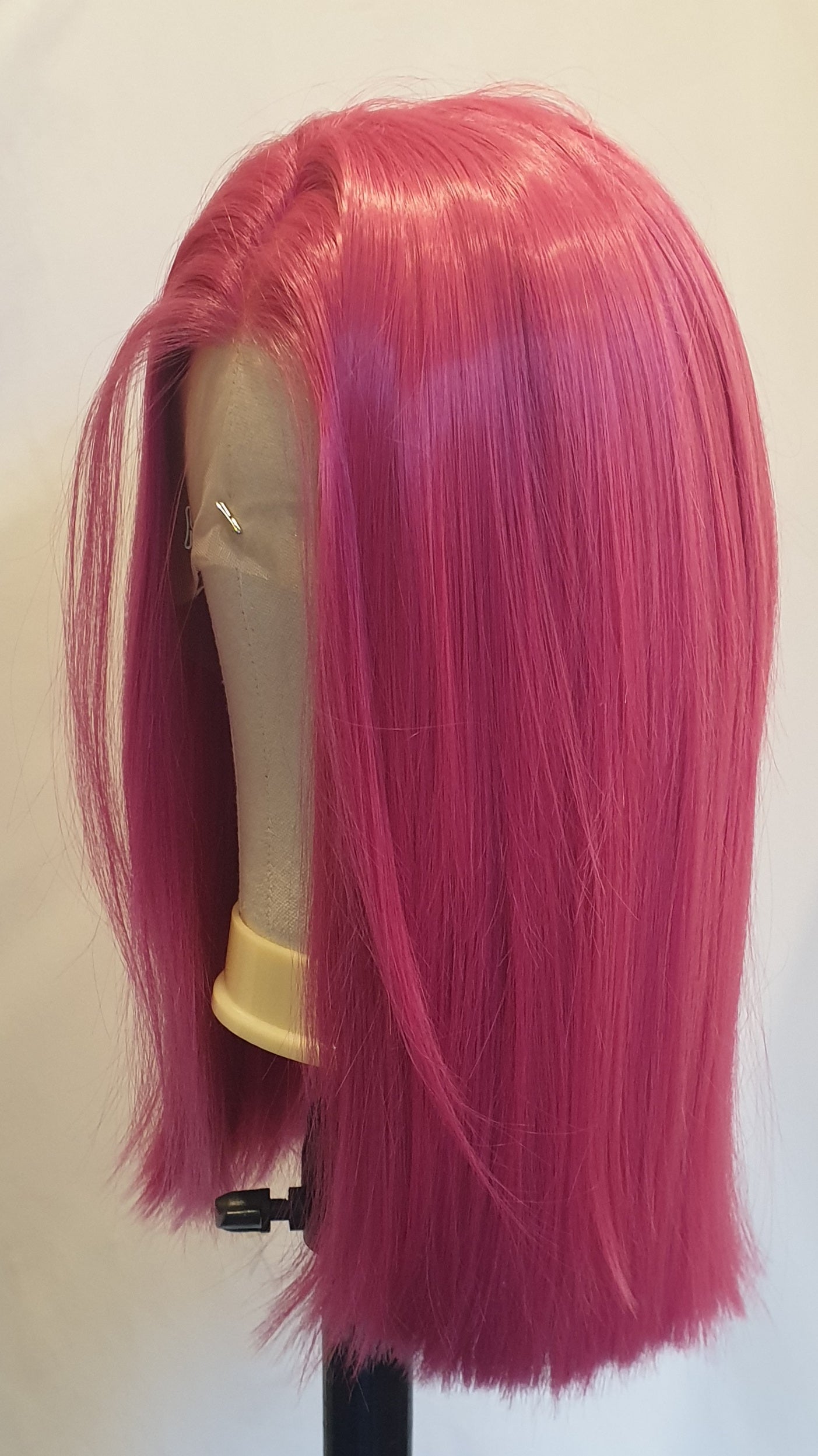Shoulder Length Pink Lace Front Wig