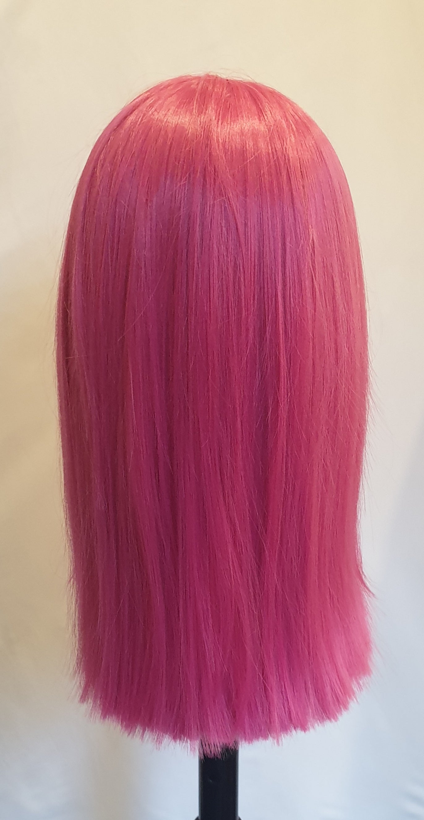 Shoulder Length Pink Lace Front Wig