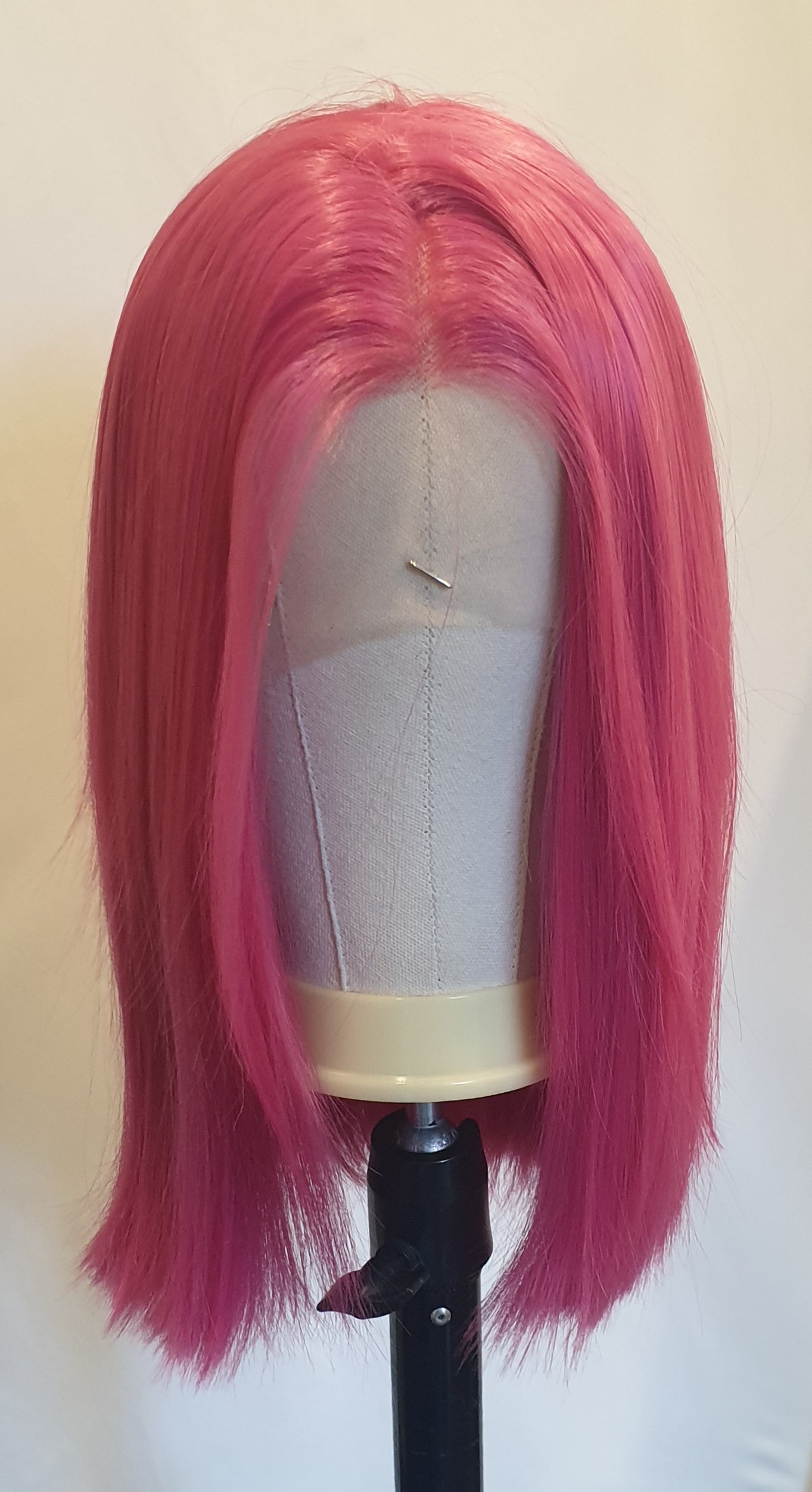 Shoulder Length Pink Lace Front Wig