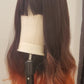 Copper Ombre Black Fringed Wig