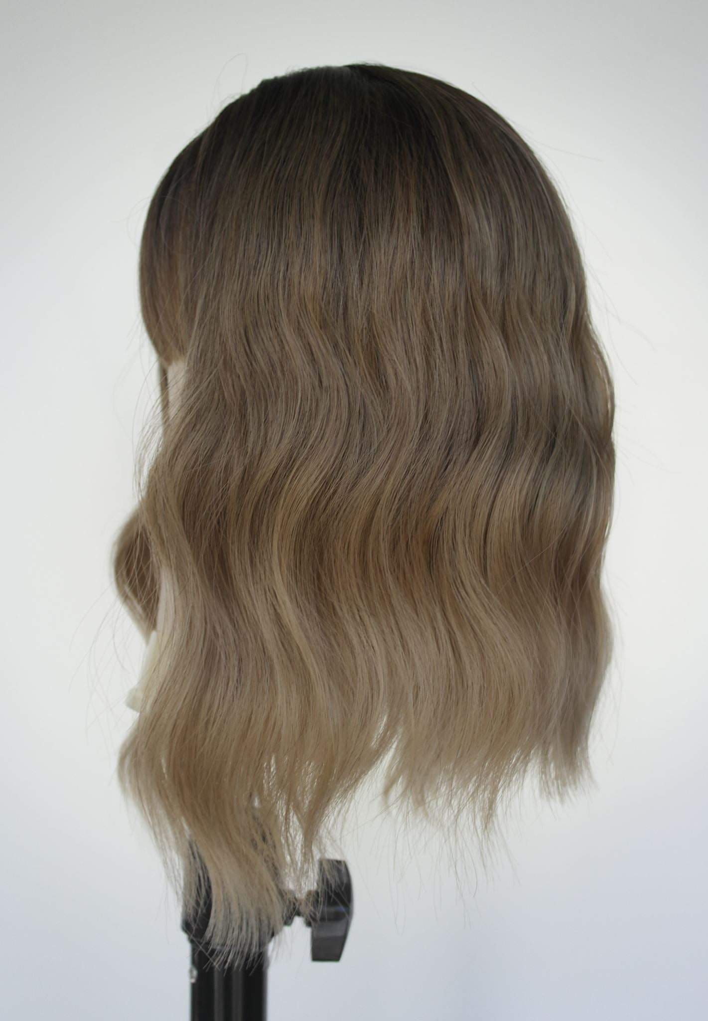 Dark Blonde Fringed Water Wave Wig