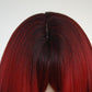 Black Red Ombre Wig