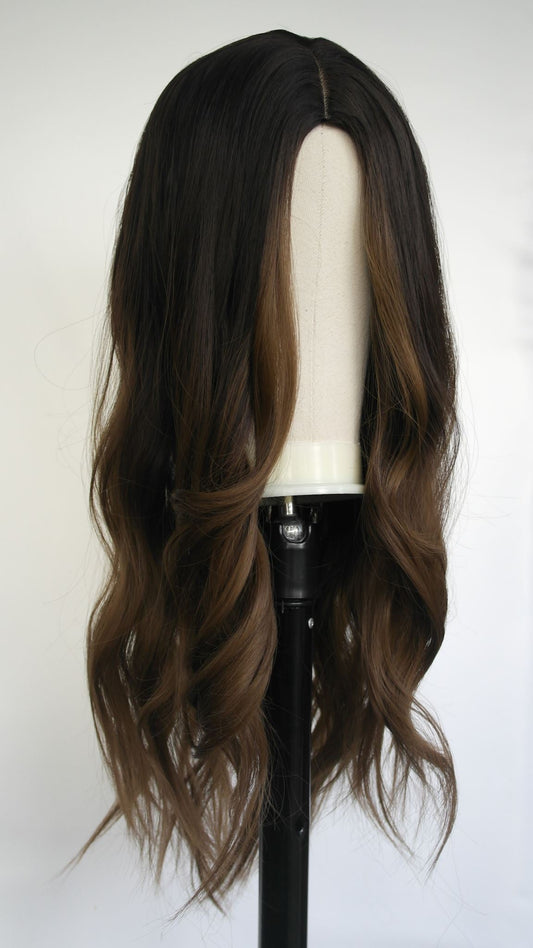 Brunette Ombre Sunkissed Soft Wave Wig  | Hard Front 22"