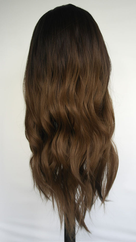 Brunette Ombre Sunkissed Soft Wave Wig  | Hard Front 22"