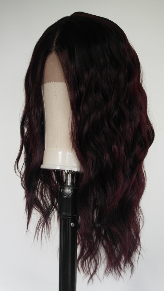 Burgundy Water Wave Lace Front Wig