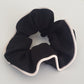 Black scrunchie with white trim for sale buy online www.harleyco.nz Classy Contrast Office Friendly Hair Accessories