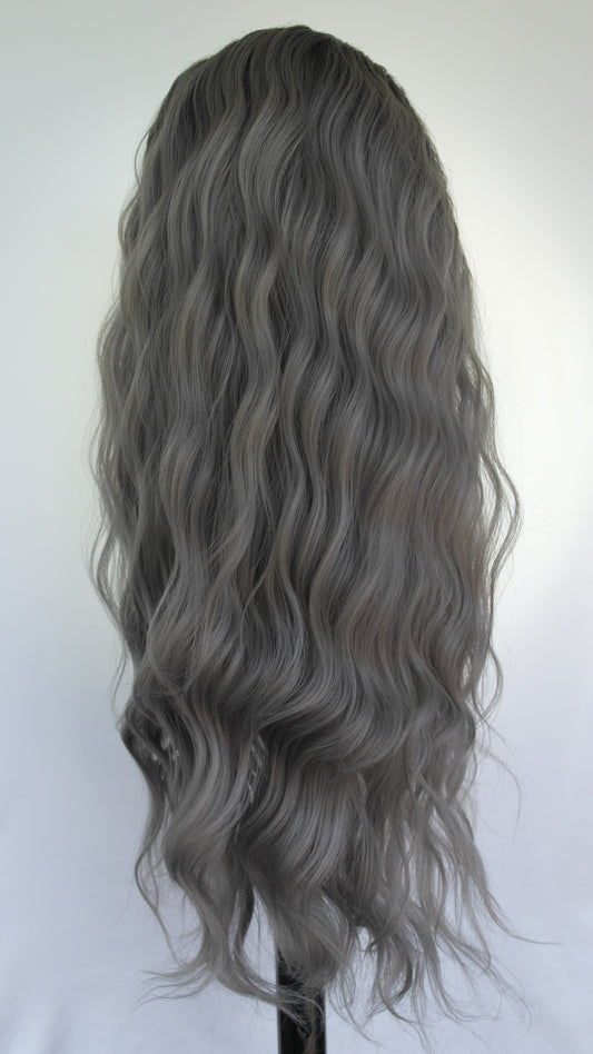 Dark Grey Water Wave Lace Front Wig