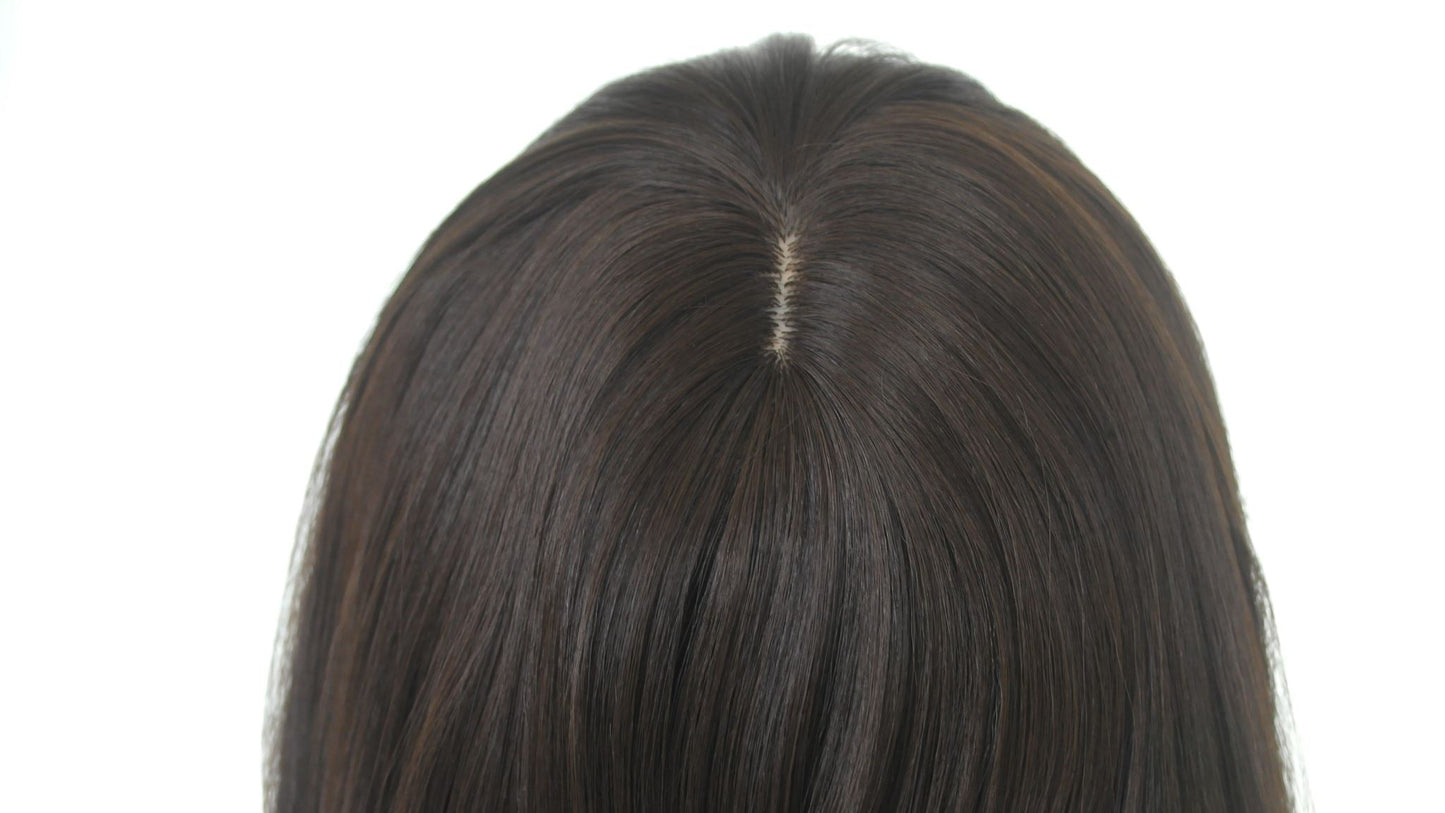 Deep Brown Curtain Fringe Wig