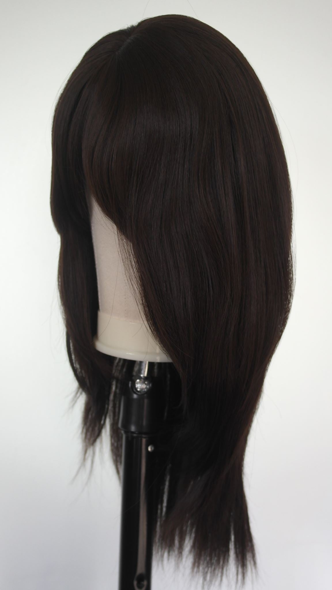 Deep Brown Curtain Fringe Wig