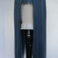 Denim Blue Long Fringed Wig