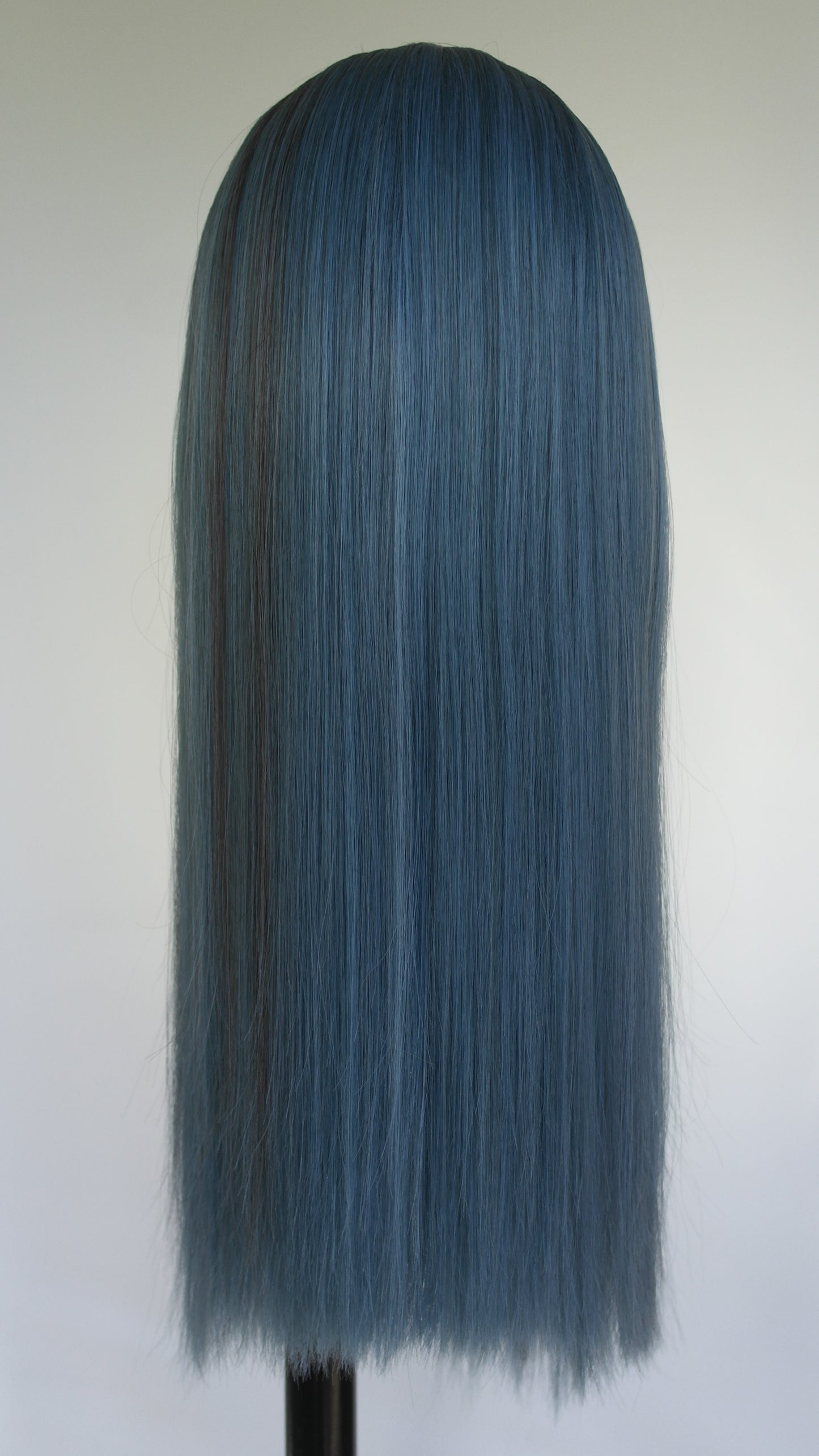Denim Blue Long Fringed Wig
