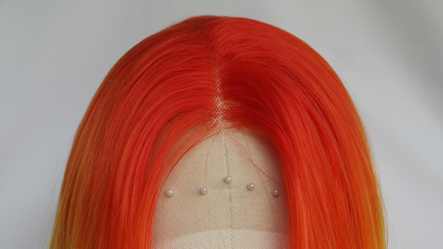 Flame Orange Ombre Lace Front Wig