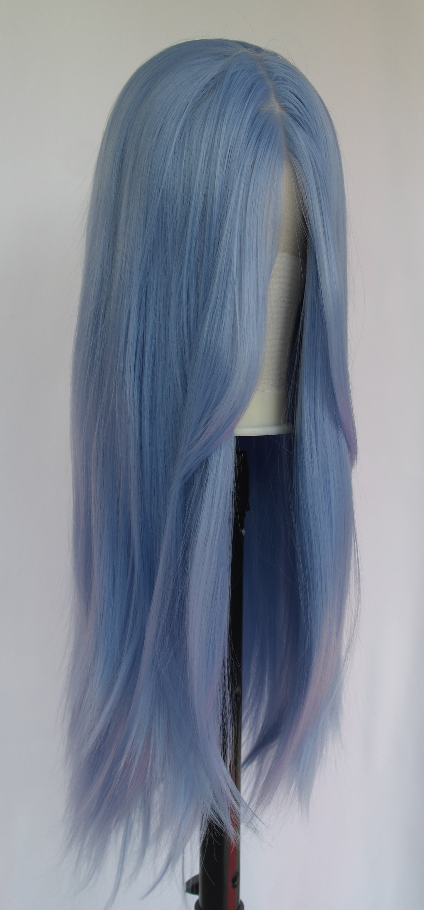 Fringed Pastel Blue Lace Front Wig