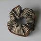 Houndstooth Scrunchie | Brown & Cream Classic Check
