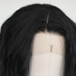 Long Black Water Wave Lace Front Wig
