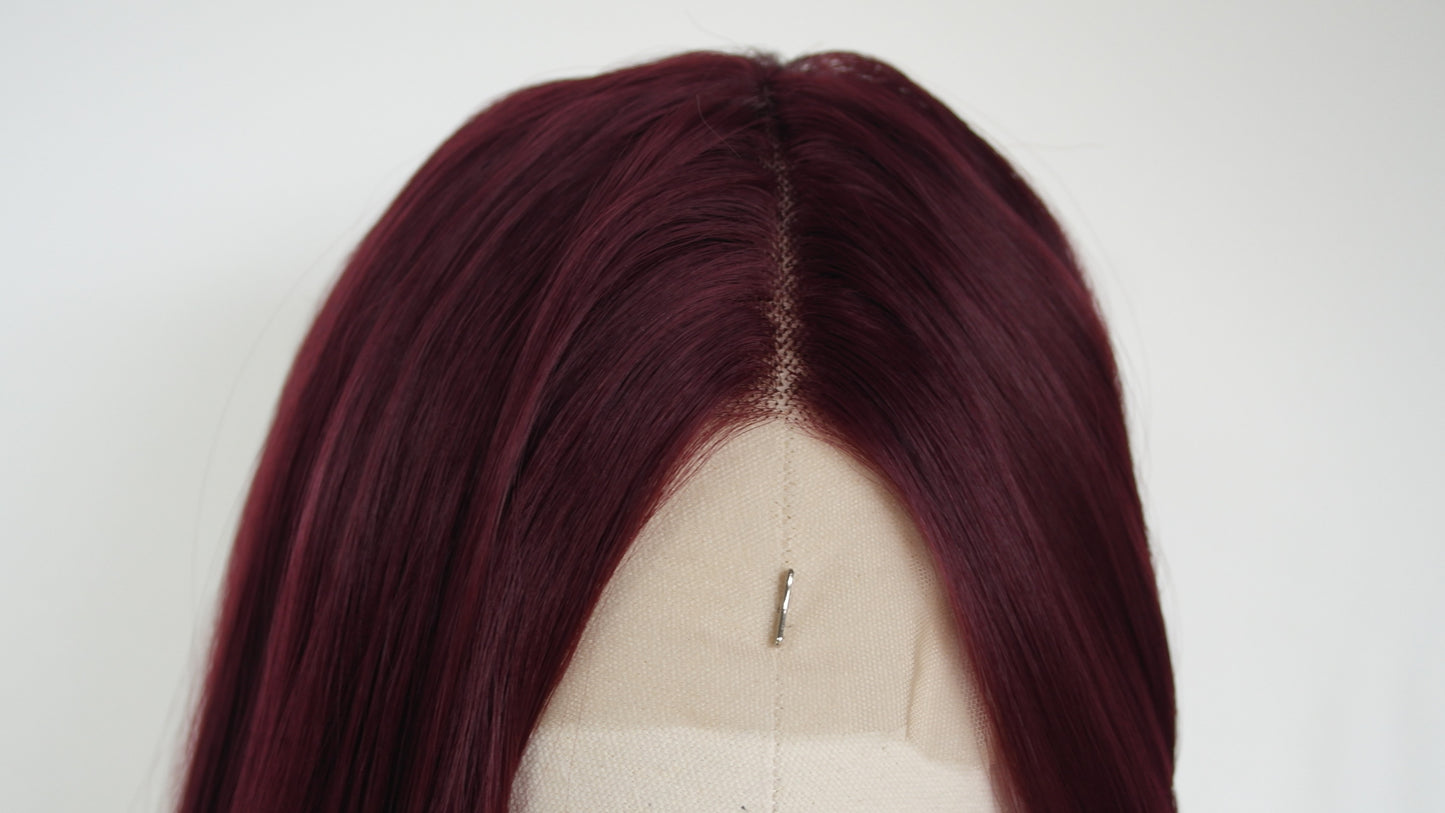 Maroon Dark Red Lace Front Wig