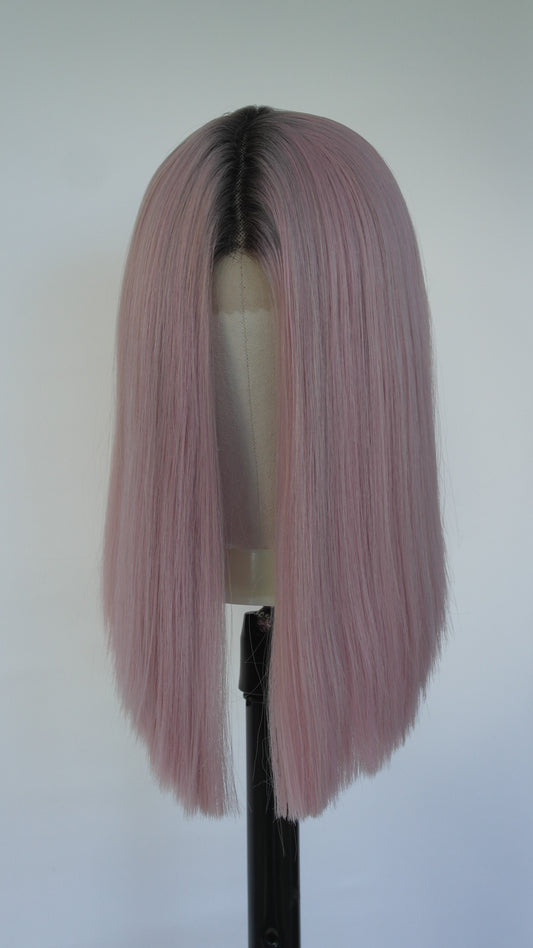 Pastel Pink Short Lace Front Wig