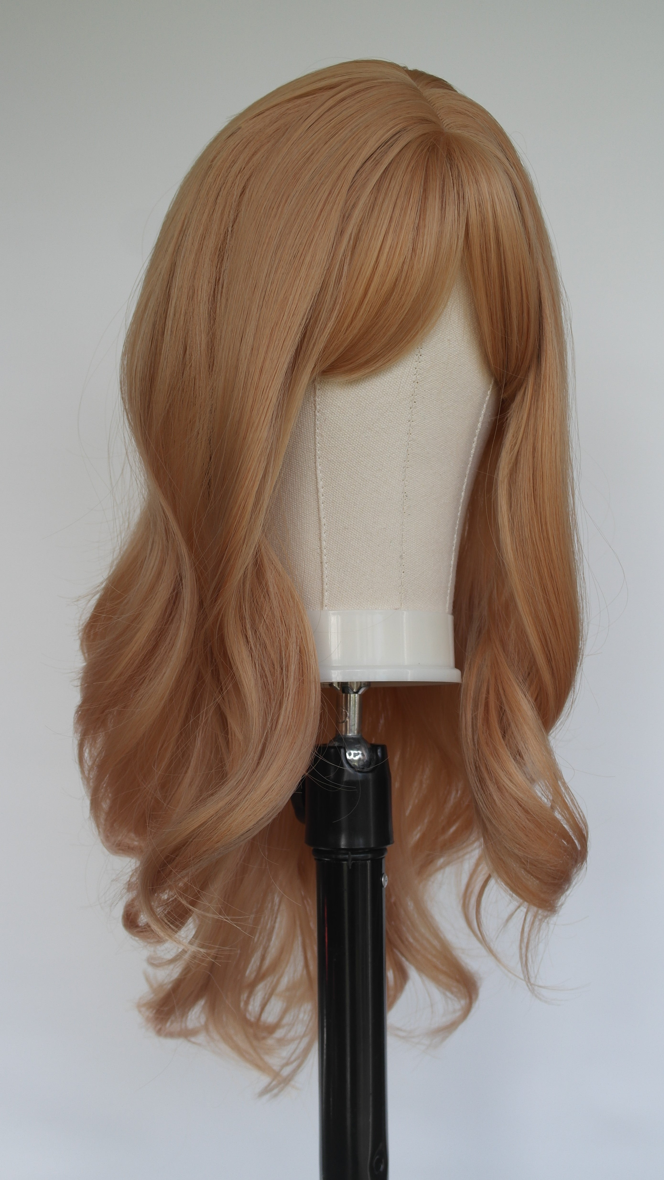 Peachy Pastel Blonde Fringed Wig