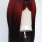 Red Black Ombre Fringed Wig