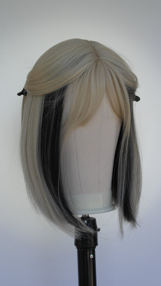 Short Blonde Black Underlayer Wig