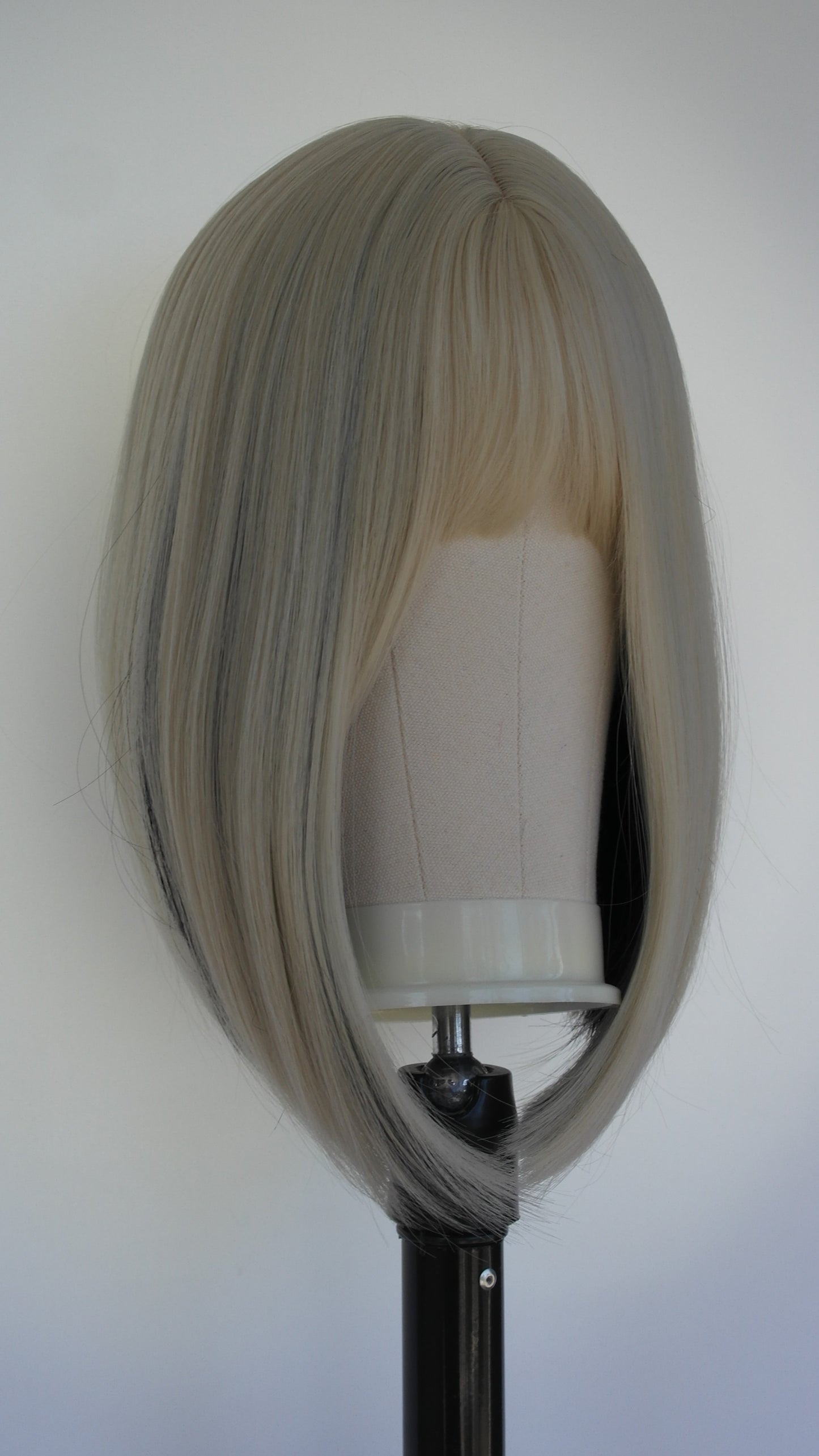 Short Blonde Black Underlayer Wig
