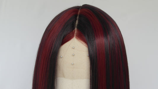 Cherry Skunk Stripe Lace Front Wig