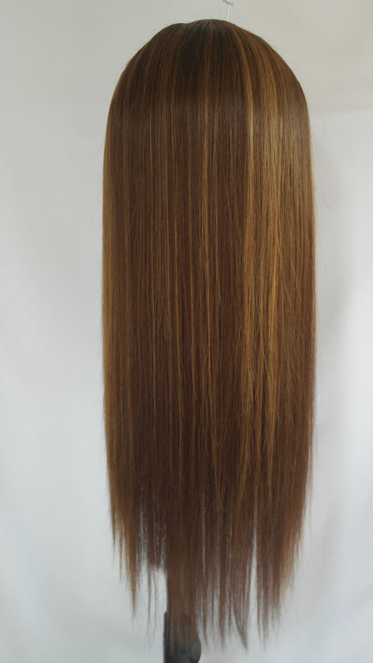 Warm Brunette Human Hair Blend Lace Front Wig