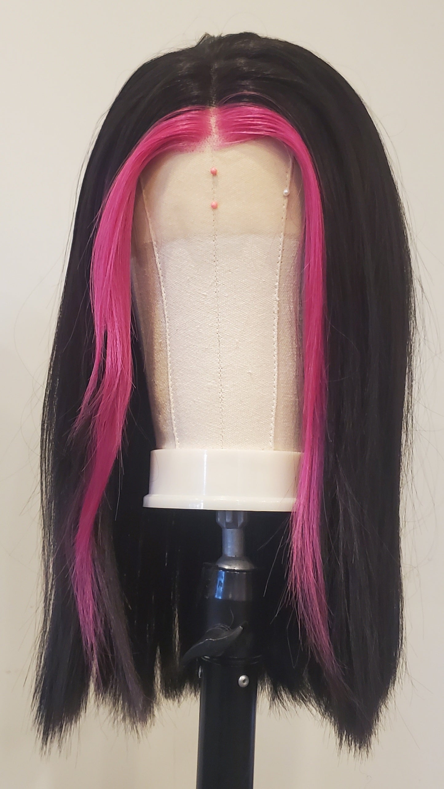 Short Black + Magenta LF Wig