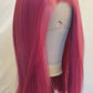 Shoulder Length Pink Lace Front Wig