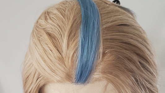 XS Cap Blue Flash Blonde Drag Wig