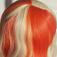 Tangerine and Blonde Split Dye Hair