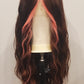 Brunette Pink Peek Lace Front Wig
