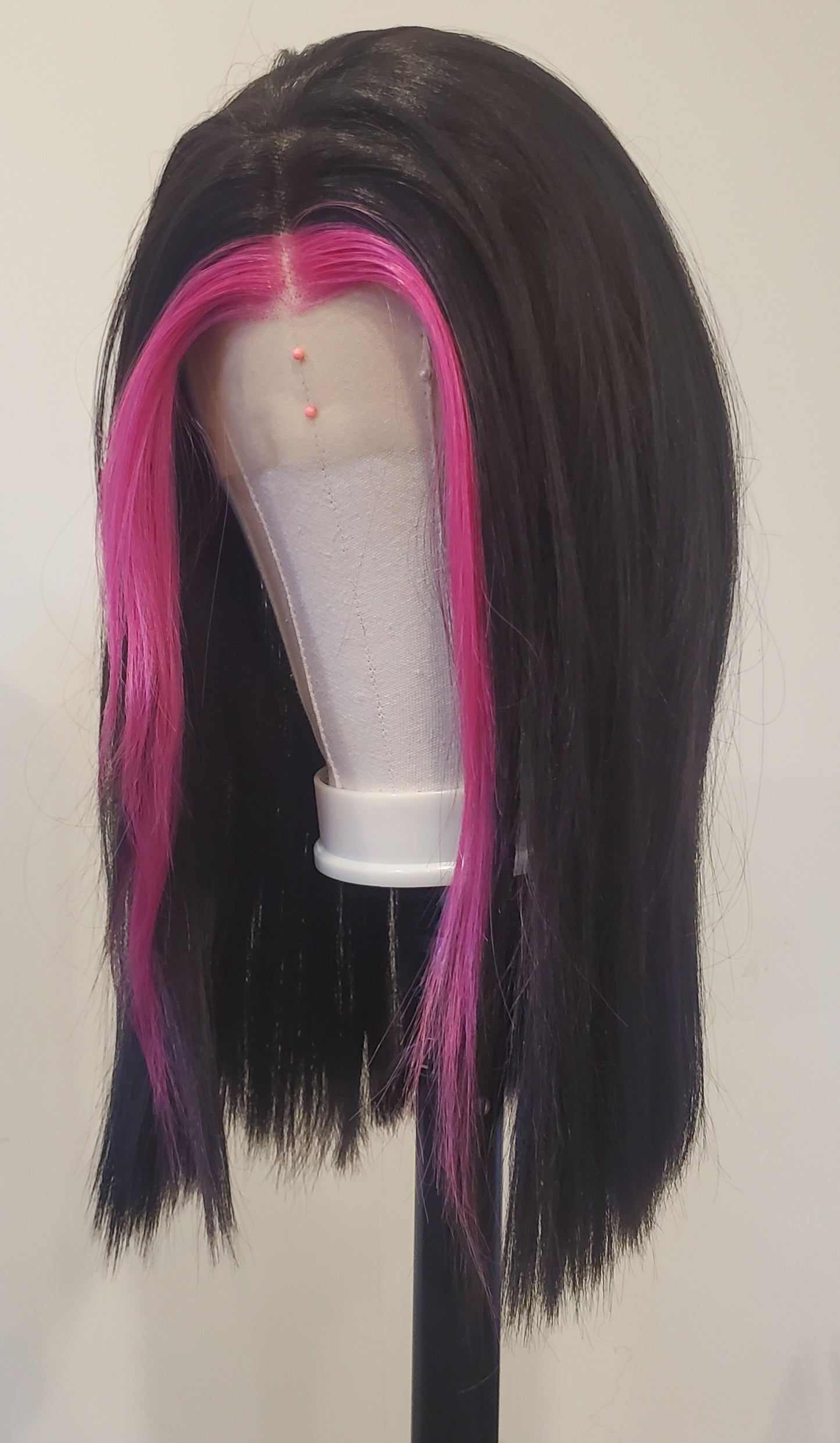 Short Black + Magenta LF Wig