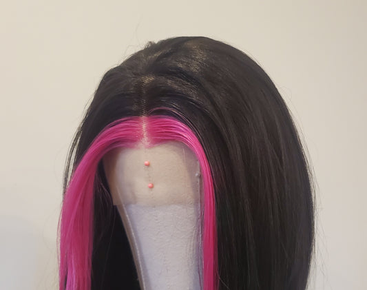 Short Black + Magenta LF Wig