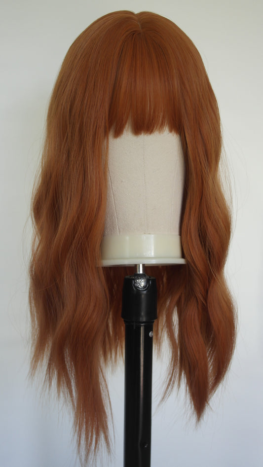 Affordable soft copper synthetic wig with waves Harleyco.nz 