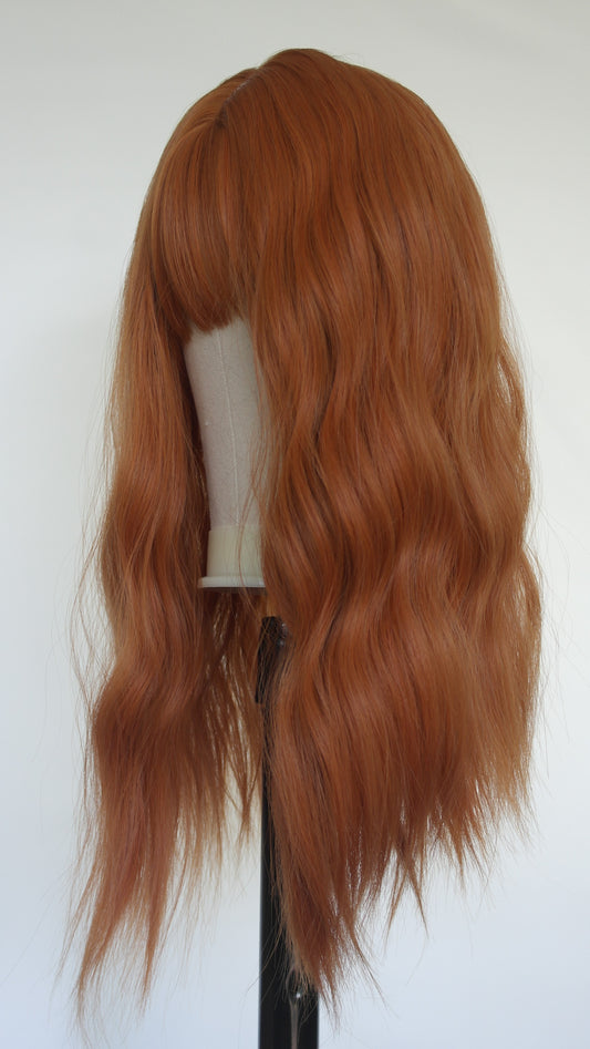 Affordable soft copper synthetic wig with waves natural wigs for sale auckland
