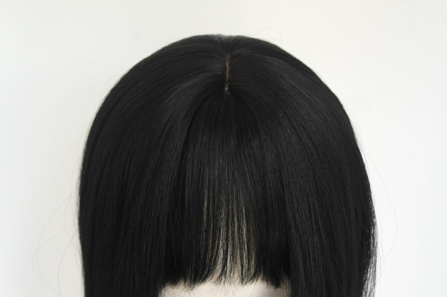 Long Black Fringed Wig