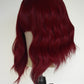 Ruby Red Water Wave Fringed Wig