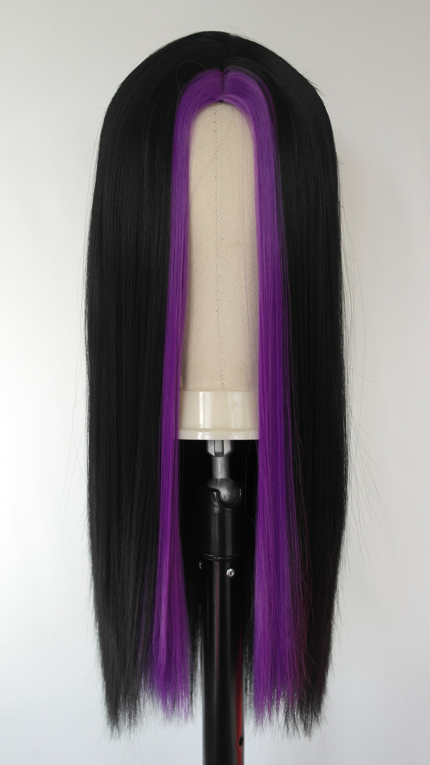 Violet Money Piece Black Wig