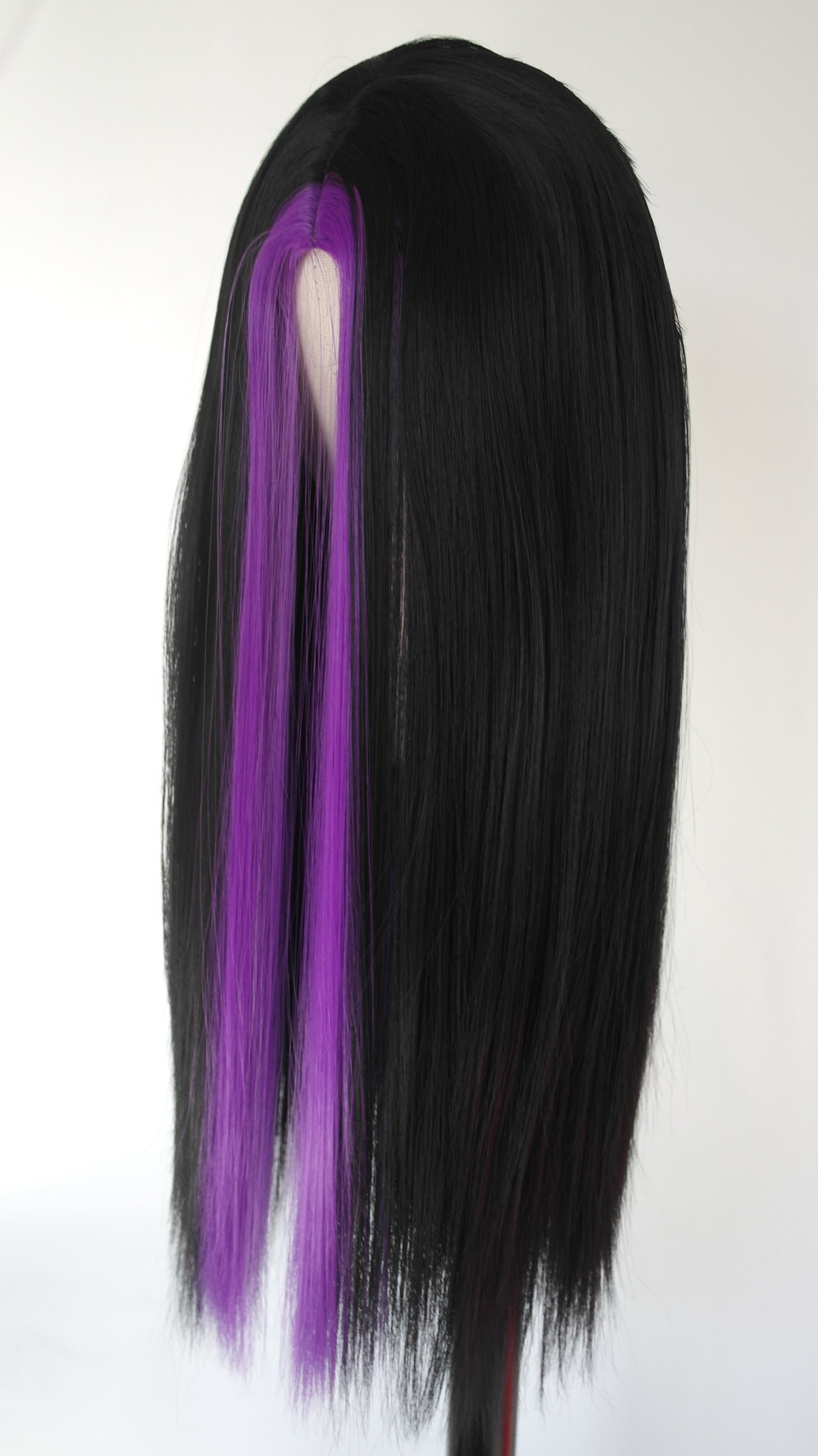 Violet Money Piece Black Wig